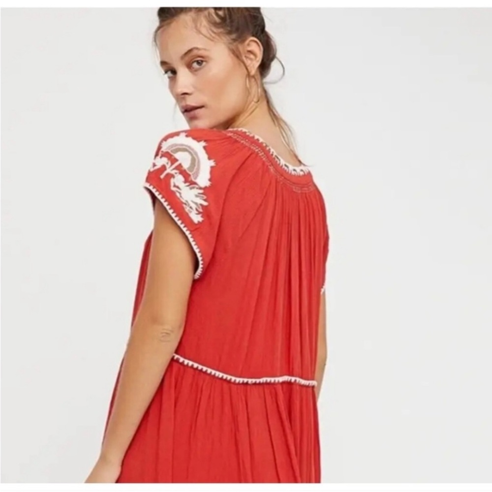 Free People Red Embroidered Maxi Dress - Picture 2 of 11